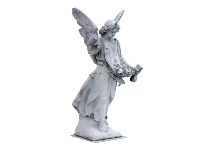 Funeral Sculpture Monument Angel Low-poly 3D model