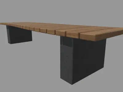 Low Poly Bench 015 Low-poly 3D model