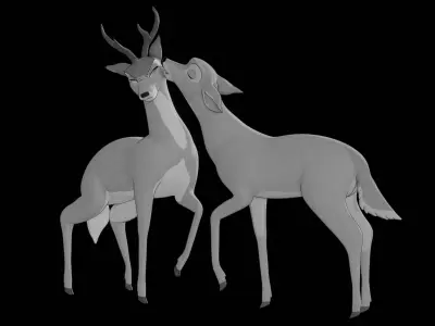 Buck Bambi  Low-poly 3D model