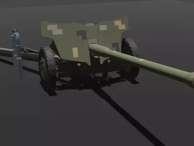 MT-12 Rapier Anti-Tank gun in Ukrainian Camo 3D model