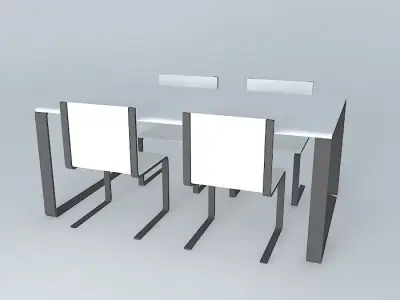 Modern dining table with chairs Free 3D model