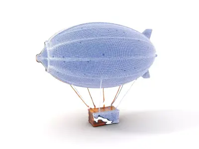 Vintage Airship model pack Low-poly 3D model