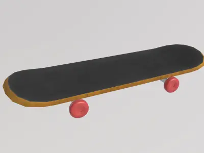 Stylized Low-Poly Skateboard Low-poly 3D model
