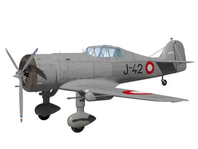 fokker D-XXI Danish Air Force 3D model