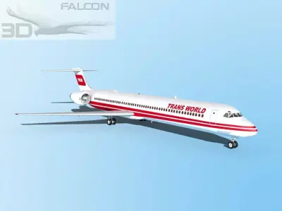 Falcon3D MD-80 Trans World Airways 3D model