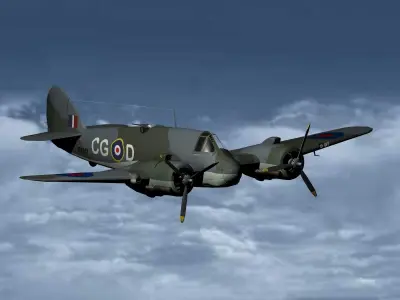 Beaufighter and Hercules engine 3D model