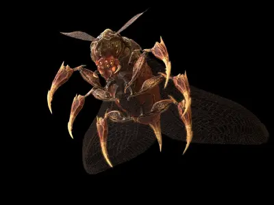 Flying Bug 12 Low-poly 3D model