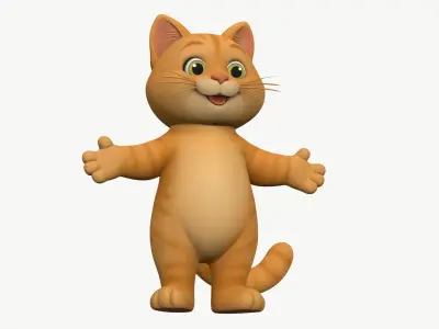 High-Quality Realistic Cute Cartoon Cat 3D model