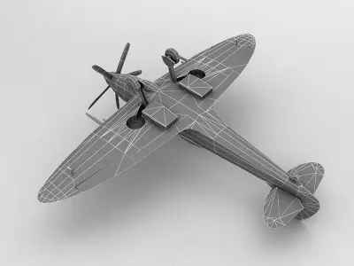 Supermarine Spitfire MK XVIII Aircraft LOW Low-poly 3D model
