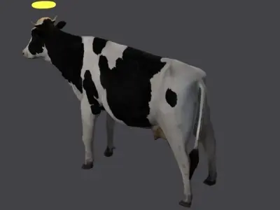 cow Game Ready FBX Low-poly 3D model Low-poly with halo 3D model