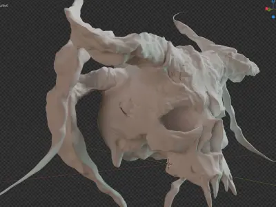 Devil Skull With Horns 3D model
