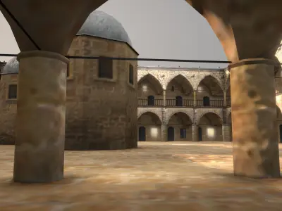 Cathedral Building Buyuk Han Mosque Cyprus Low-poly 3D model