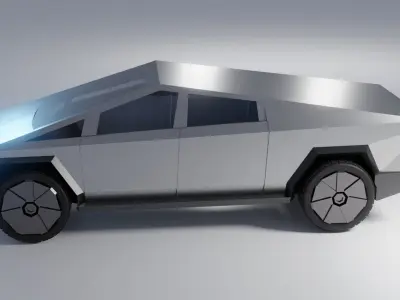 Cyberpunk Modular Cybertruck car Low-poly 3D model