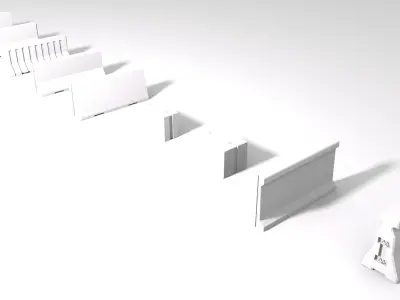 Construction Concrete Barrier Low-poly 3D model