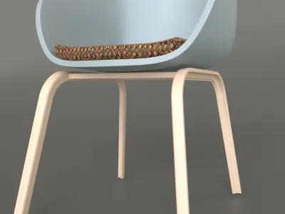Chair with wicker seat Free 3D model
