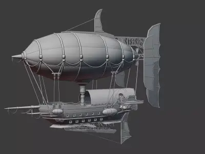 Stylized Fantasy Ship - By Yorakeys Low-poly 3D model