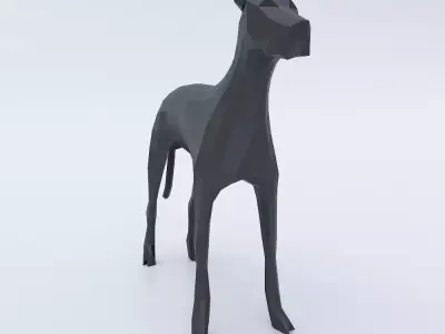 Doberman dog 3d model  Low-poly 3D model