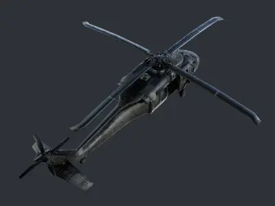 GAME READY Sikorsky UH60 Black Hawk Helicopter 02 Low-poly 3D model