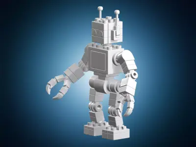 Lego Style Robot 3D Print Model 3D print model