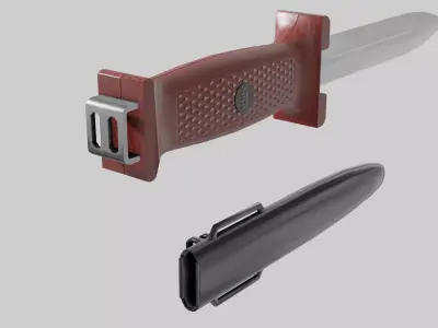 KM66 combat knife Low-poly 3D model  Low-poly 3D model