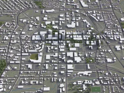 Greensboro Low-poly 3D model