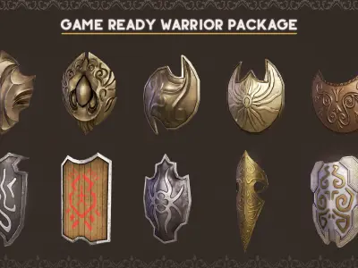 60 Warrior Shield Low poly 3d model Low-poly 3D model