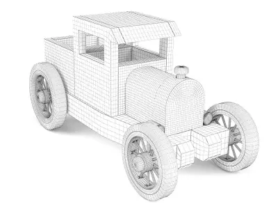 Wooden toy car 44 3D model