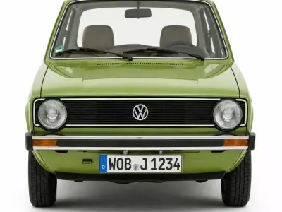 Classic Lime Green Volkswagen Golf Mk1 Vintage Hatchback 3D model