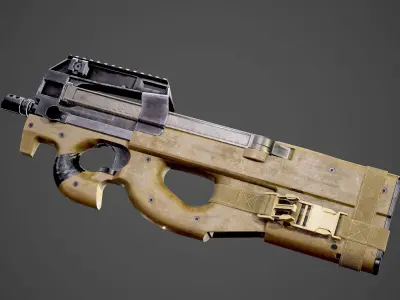 FN P90 Submachine Gun AAA Game Ready Asset Low-poly 3D model