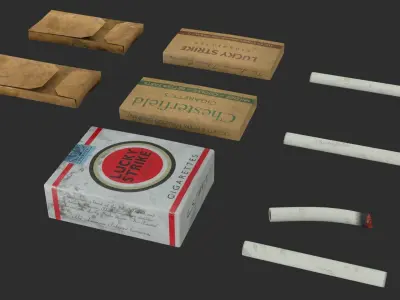 US Cigarettes WWII Low-poly 3D model
