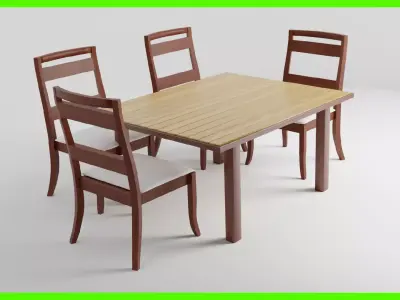 Outdoor Table Low-poly 3D model 16