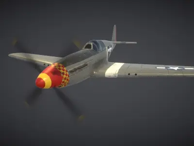 North American P-51 Mustang Low-poly 3D model