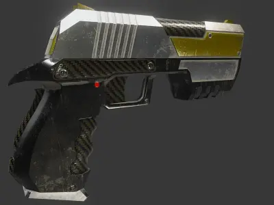 Sci-fi Cyberpunk Pistol Low-poly 3D model