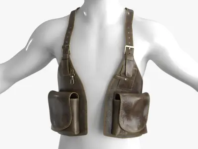 Shoulder Holster with Adjustable Straps Low-poly 3D model