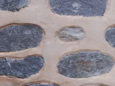 Korean Traditional Tiled Stone Wall 3D model