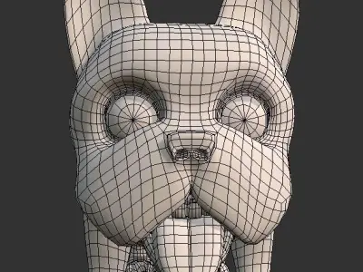 Dog Character Base Model Low-poly 3D model