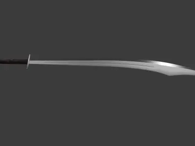 Malhus Sword  Balkan Curved Blade Low-poly 3D model