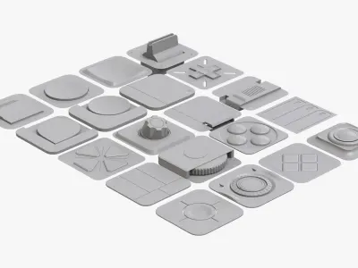 User Interface Buttons Kit Pack 2 3D model
