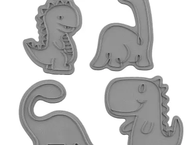 Dinosaurs Neon Signs 3D model