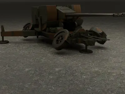 Oerlikon GDF 35 mm Twin Cannon 3D model