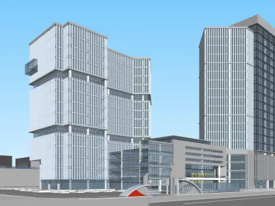 SU model of Huayuan headquarters office building 3D model