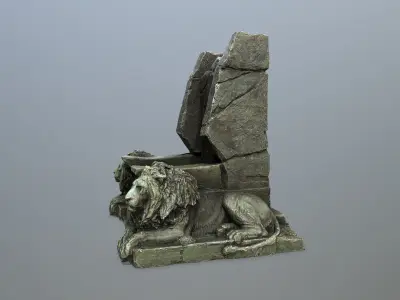 Lion Throne Low-poly 3D model