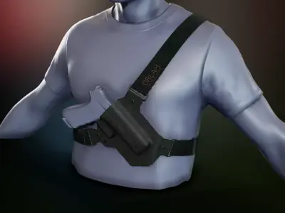 Chest Holster Low-poly 3D model