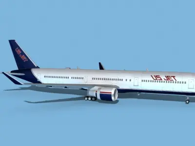 Boeing 767-400 US Jet 3D model