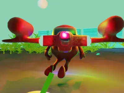 CRAPOO animated frog with goggles Low-poly 3D model