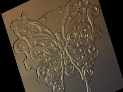 Butterfly Suitable for embossing Hot Foil Technique 3D model