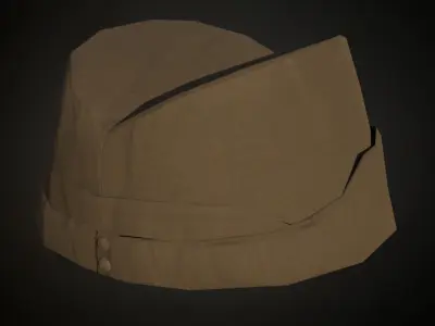 4 British ww2 military side caps works on roblox characters too Low-poly 3D model