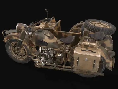 Motorcycles R75 Low-poly 3D model