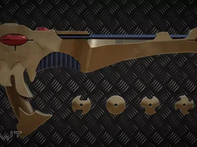 Shuriken Catapult Warhammer 40000 Eldar Low-poly 3D model