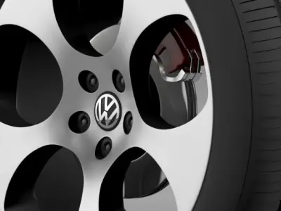 VW Polo GTI 2011 wheel 3D model